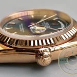 Replica Rolex Day-Date 36mm Rose Gold Black Dial 118135CH - Swiss Movement Replica Watch
