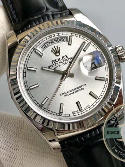 Replica Rolex Day-Date 36mm Silver Dial 118139 - Budget Luxury Replica Watch
