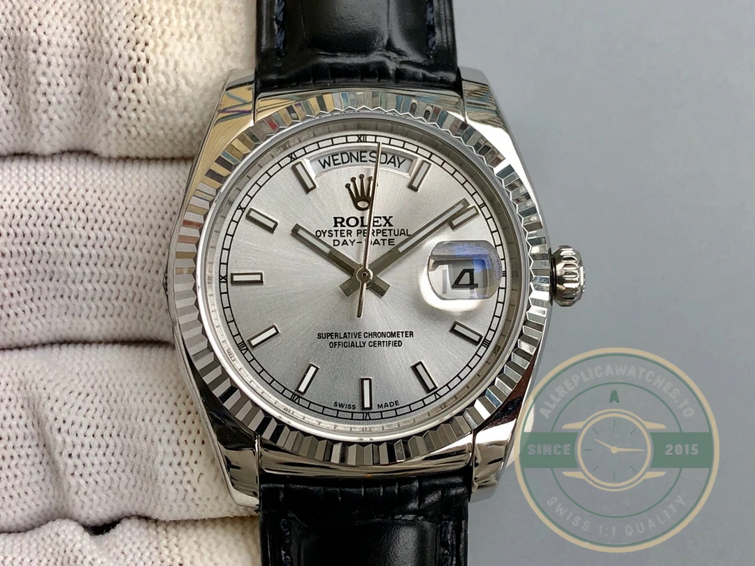 Replica Rolex Day-Date 36mm Silver Dial 118139 - Factory Super Clone Watch