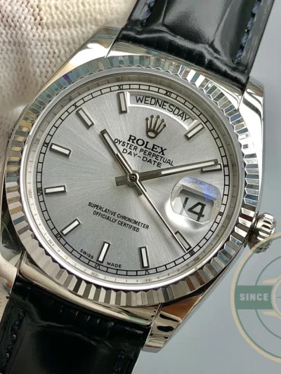 Replica Rolex Day-Date 36mm Silver Dial 118139 - Budget Luxury Replica Watch