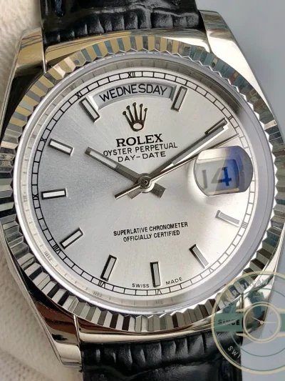 Replica Rolex Day-Date 36mm Silver Dial 118139 - Top-Tier Swiss Replica Watch