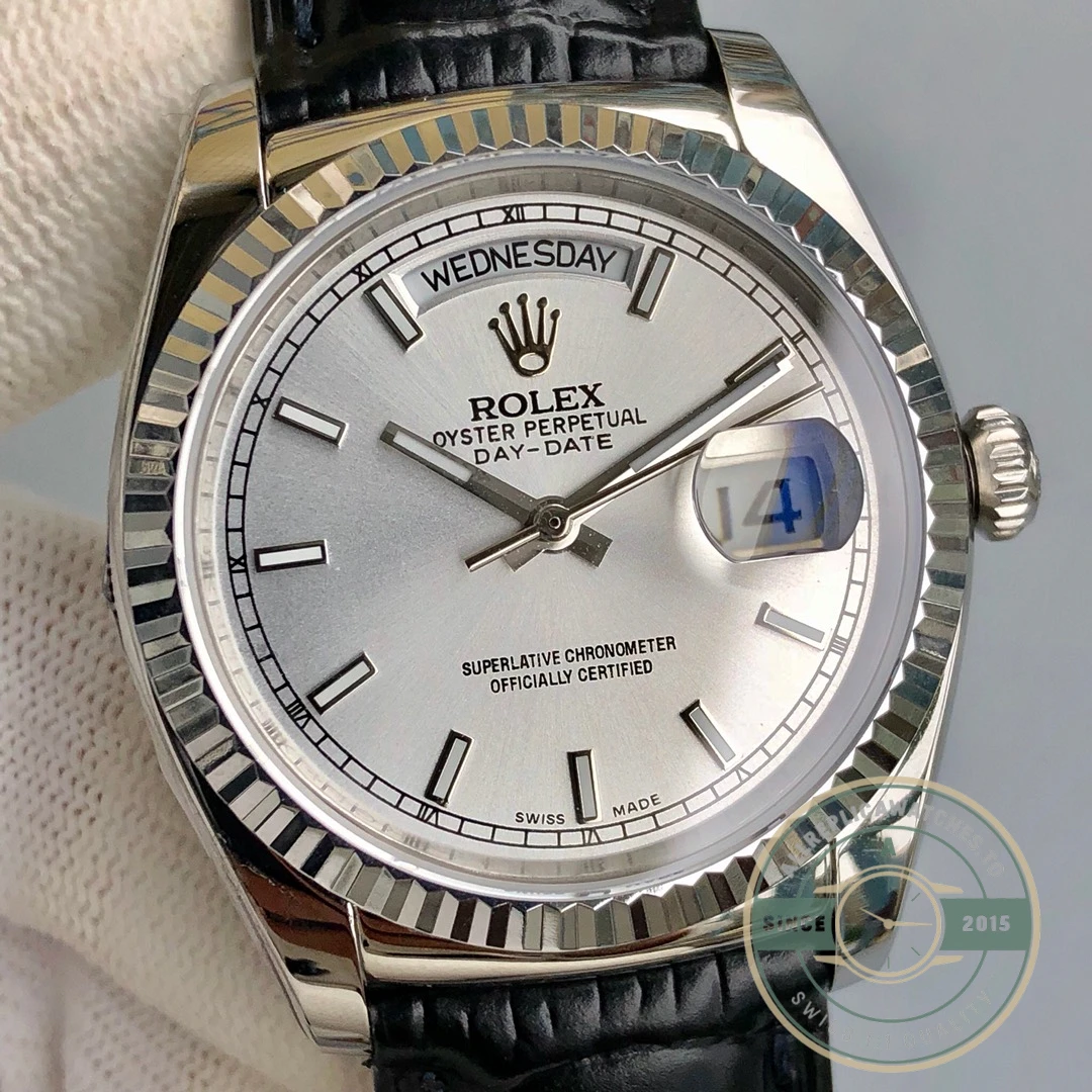 Replica Rolex Day-Date 36mm Silver Dial 118139 - Top-Tier Swiss Replica Watch