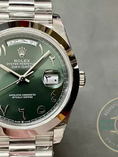 Replica Rolex Day-Date 40mm 228206 Olive Green Arabic Dial - High-Grade Replica Watch