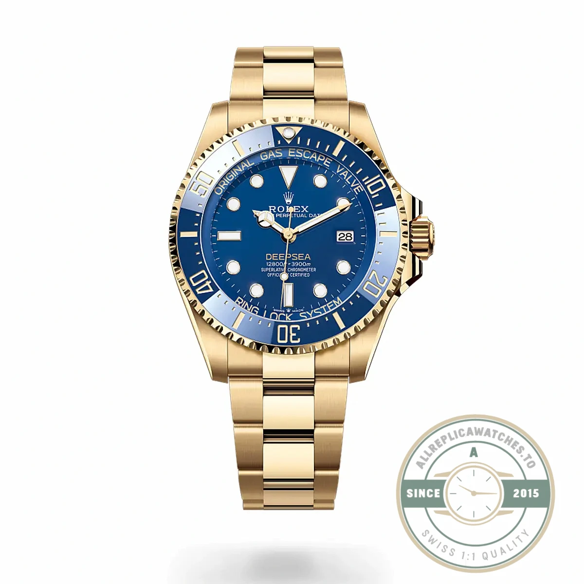 Replica Rolex Deepsea Oyster 44 mm yellow gold M136668LB - Premium Super Clone Watch