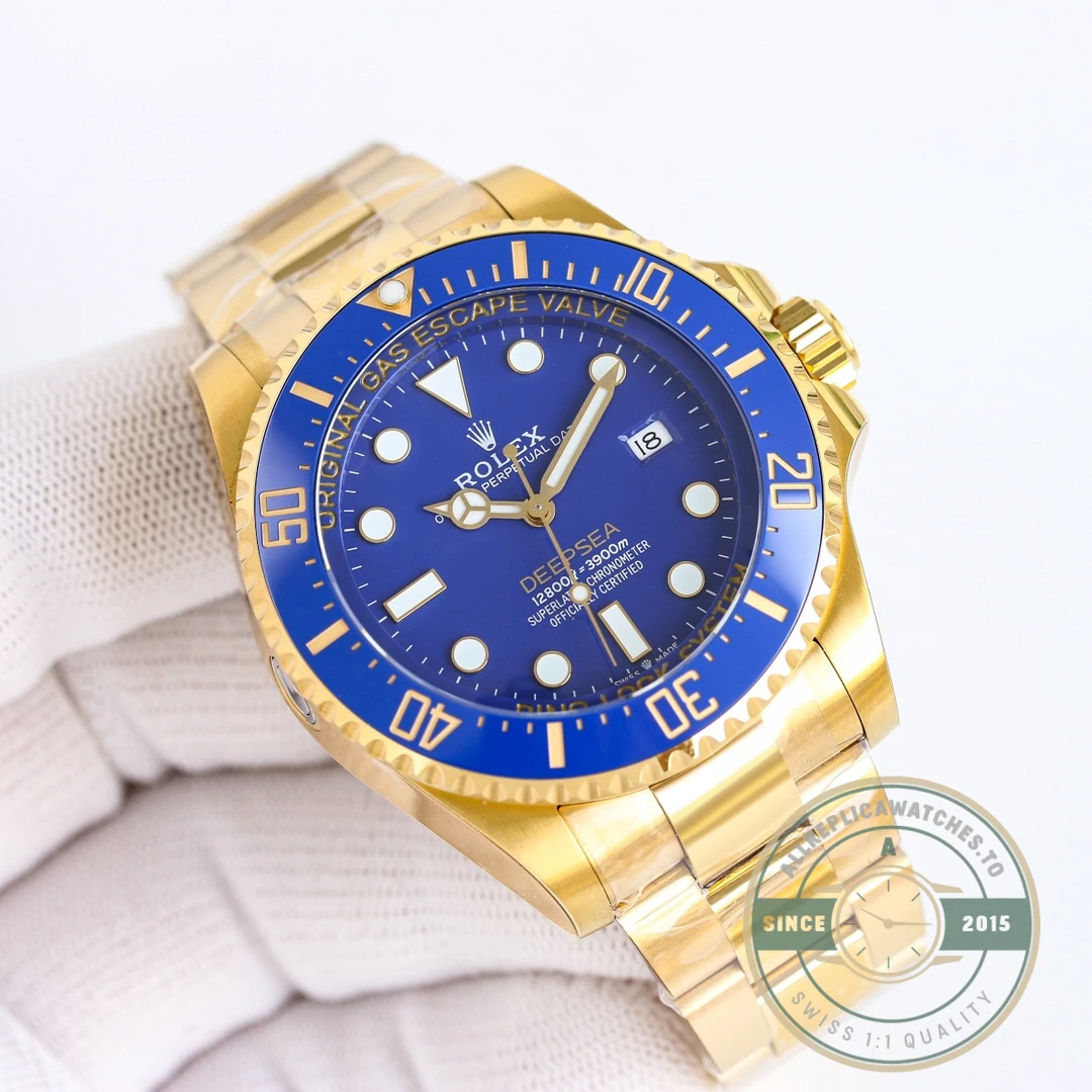 Replica Rolex Deepsea Oyster 44 mm yellow gold M136668LB - Luxury Replica Watch
