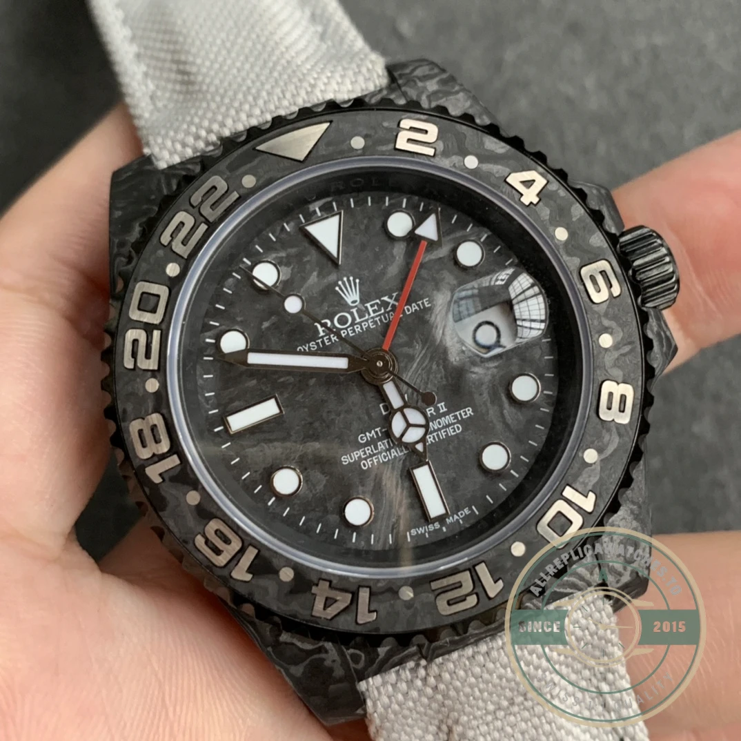 Replica Rolex GMT-Master II DiW NTPT Carbon All Carbon GMT - Top-Tier Swiss Replica Watch