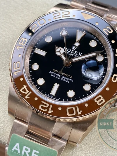 Replica Rolex GMT-Master II Rose Gold 40mm Rootbeer 126715chnr - Swiss-Made Clone Watch