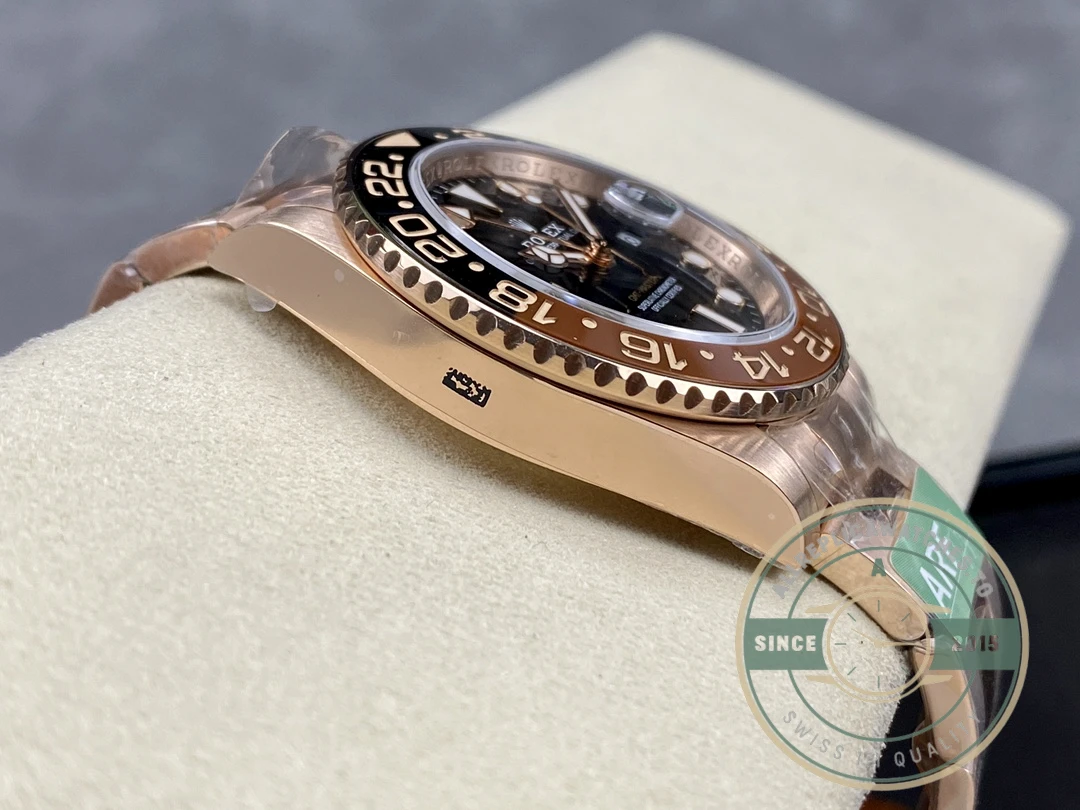 Replica Rolex GMT-Master II Rose Gold 40mm Rootbeer 126715chnr - Affordable Super Clone Watch