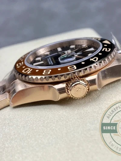 Replica Rolex GMT-Master II Rose Gold 40mm Rootbeer 126715chnr - Affordable Luxury Replica Timepiece