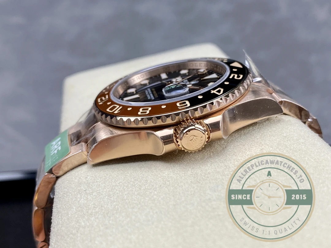 Replica Rolex GMT-Master II Rose Gold 40mm Rootbeer 126715chnr - Affordable Luxury Replica Timepiece