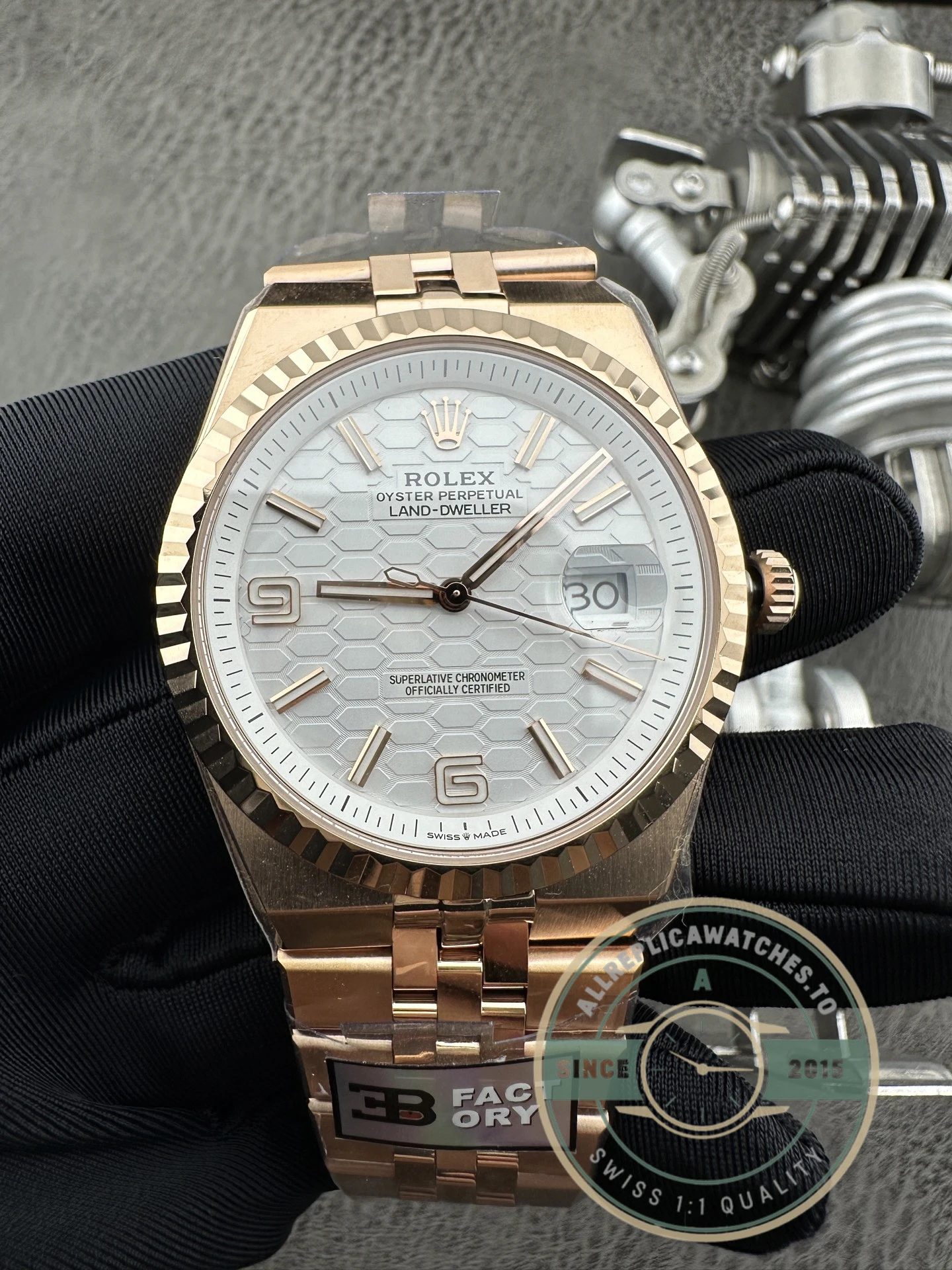 Replica Rolex Land-Dweller Rose Gold 40mm 127335 - Luxury Replica Watch