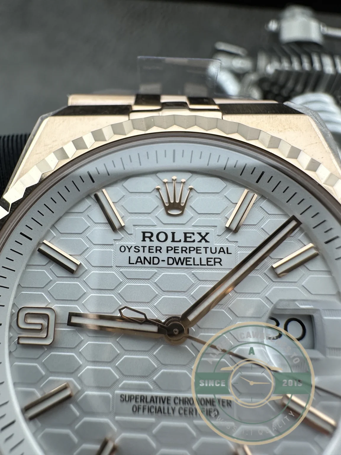 Replica Rolex Land-Dweller Rose Gold 40mm 127335 - Top-Tier Swiss Replica Watch