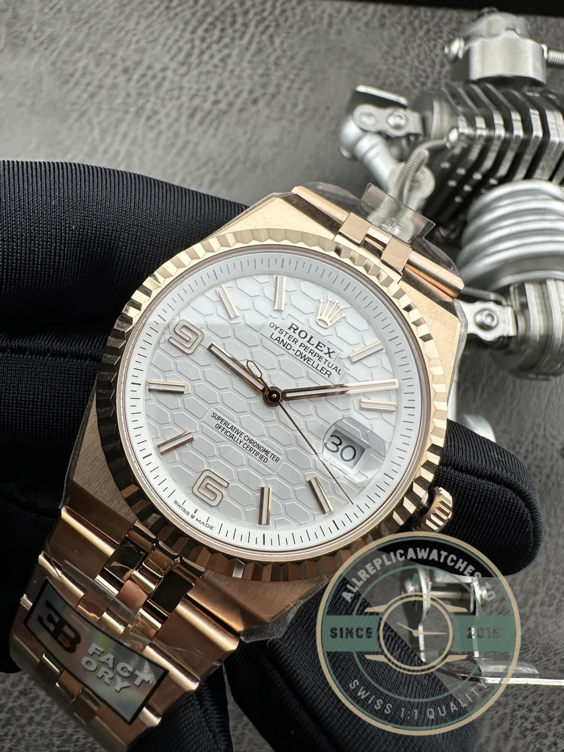 Replica Rolex Land-Dweller Rose Gold 40mm 127335 - Factory Super Clone Watch