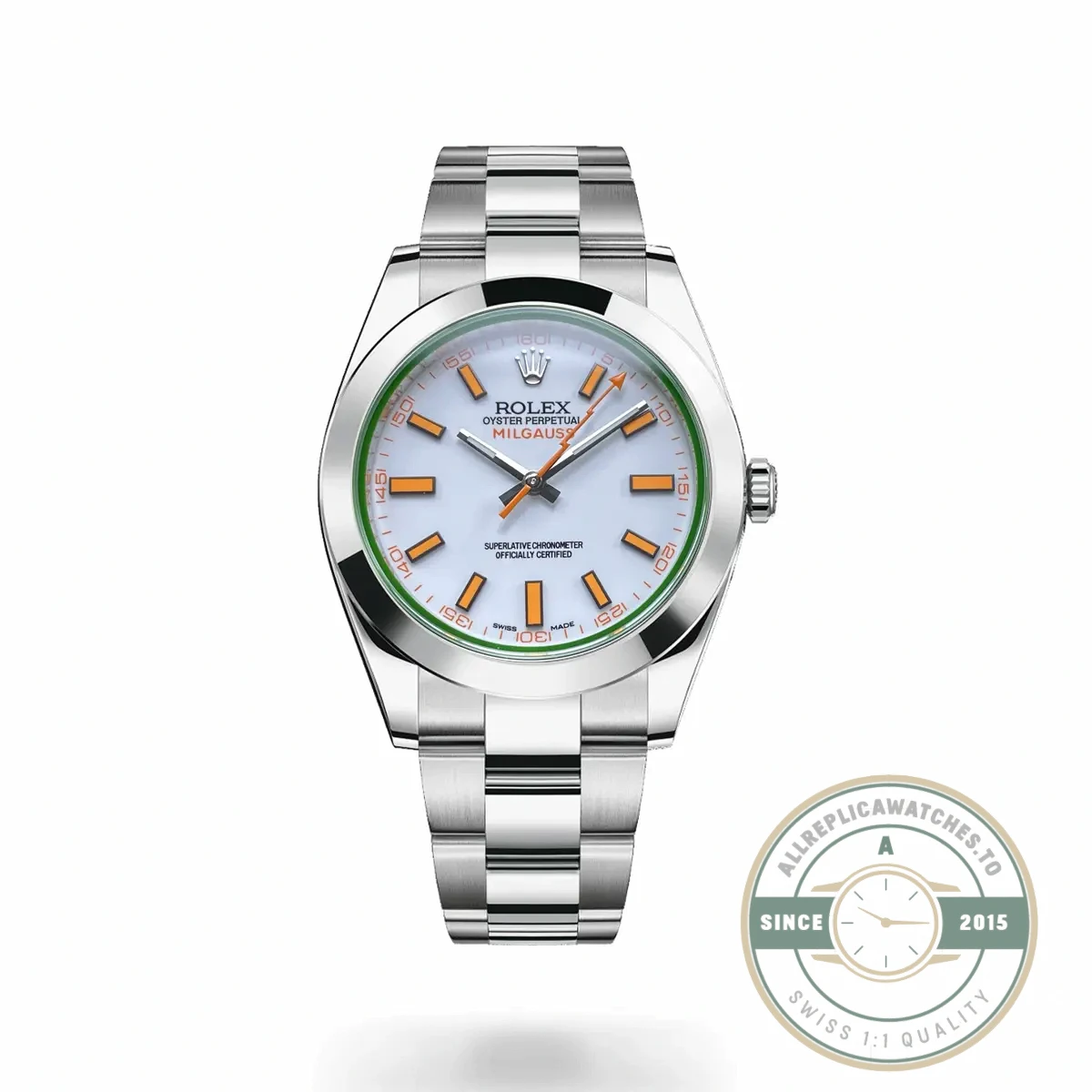 Replica Rolex Milgauss 116400.03 White Dial 40mm Orange - Affordable Super Clone Watch