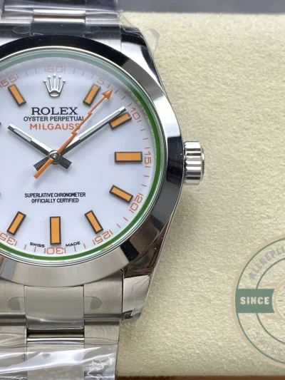 Replica Rolex Milgauss 116400.03 White Dial 40mm Orange - Swiss Movement Replica Watch