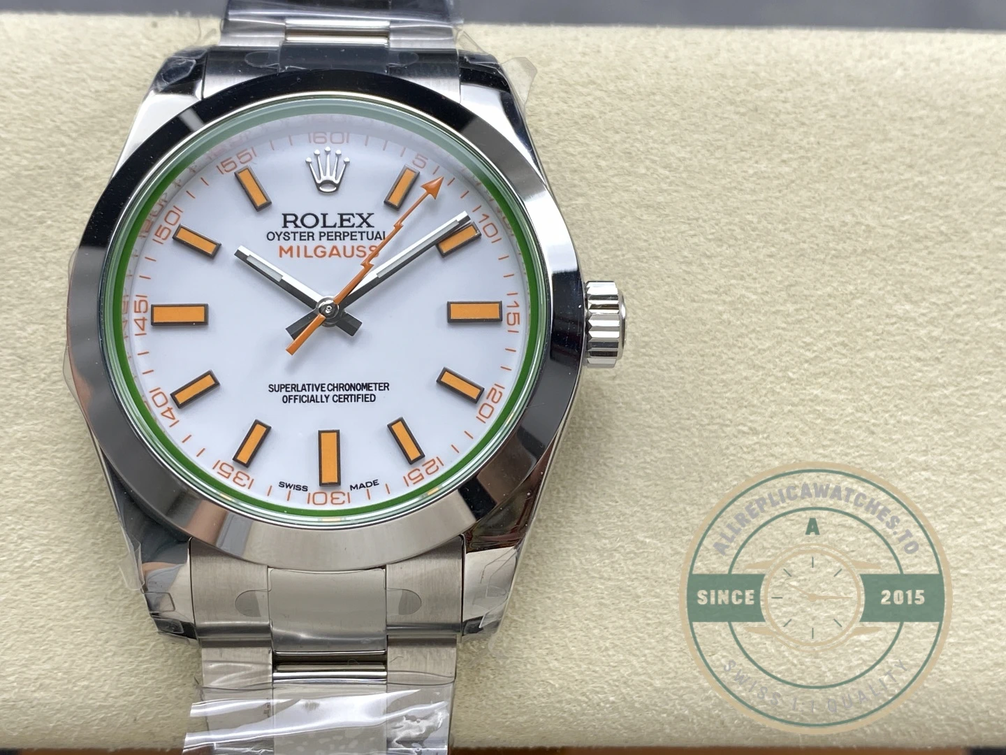 Replica Rolex Milgauss 116400.03 White Dial 40mm Orange - Swiss Movement Replica Watch