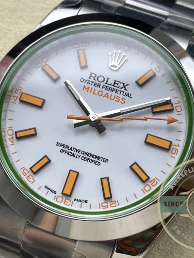 Replica Rolex Milgauss 116400.03 White Dial 40mm Orange - Best Quality Replica Watch
