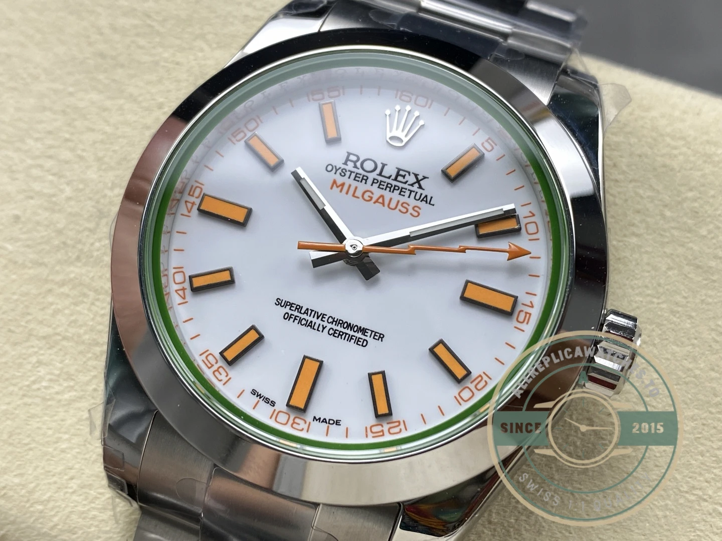 Replica Rolex Milgauss 116400.03 White Dial 40mm Orange - Best Quality Replica Watch