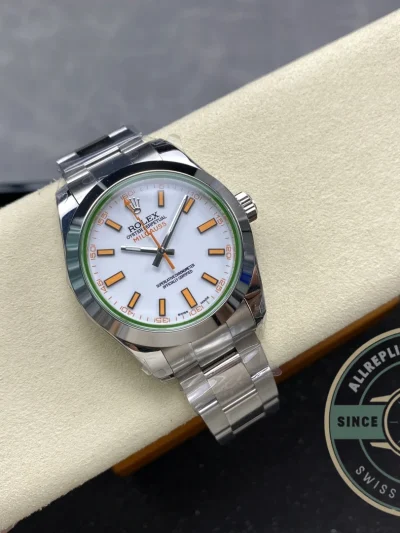 Replica Rolex Milgauss 116400.03 White Dial 40mm Orange - Affordable Super Clone Watch