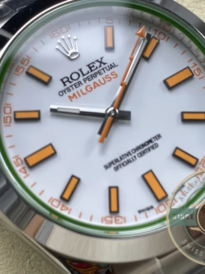 Replica Rolex Milgauss 116400.03 White Dial 40mm Orange - 1:1 Swiss Replica Watch