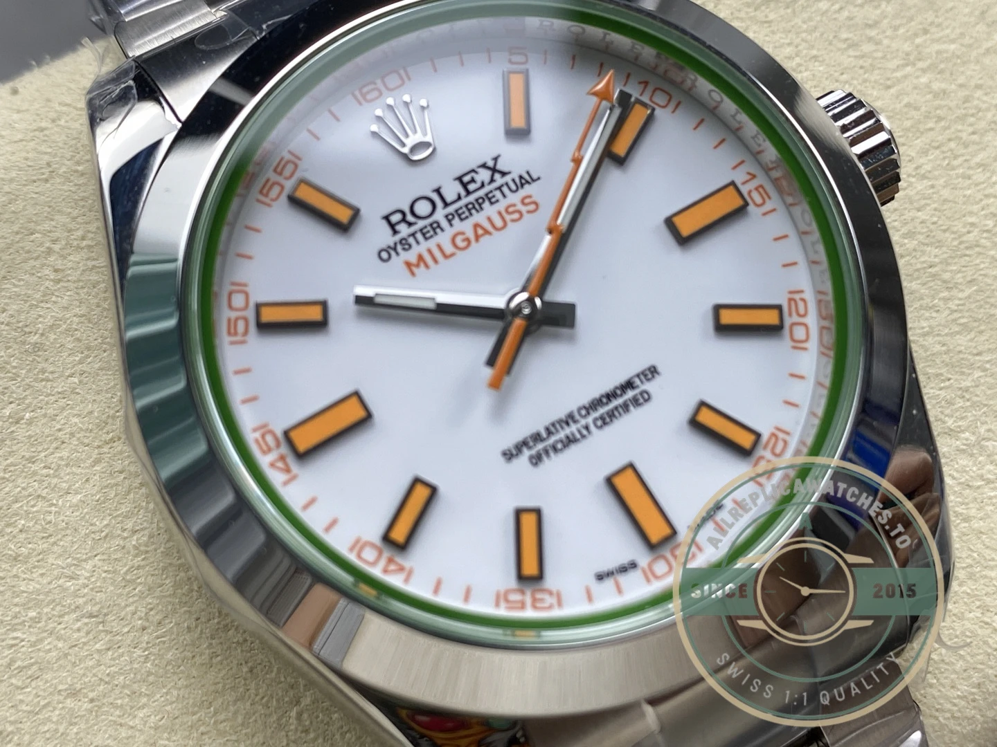 Replica Rolex Milgauss 116400.03 White Dial 40mm Orange - 1:1 Swiss Replica Watch