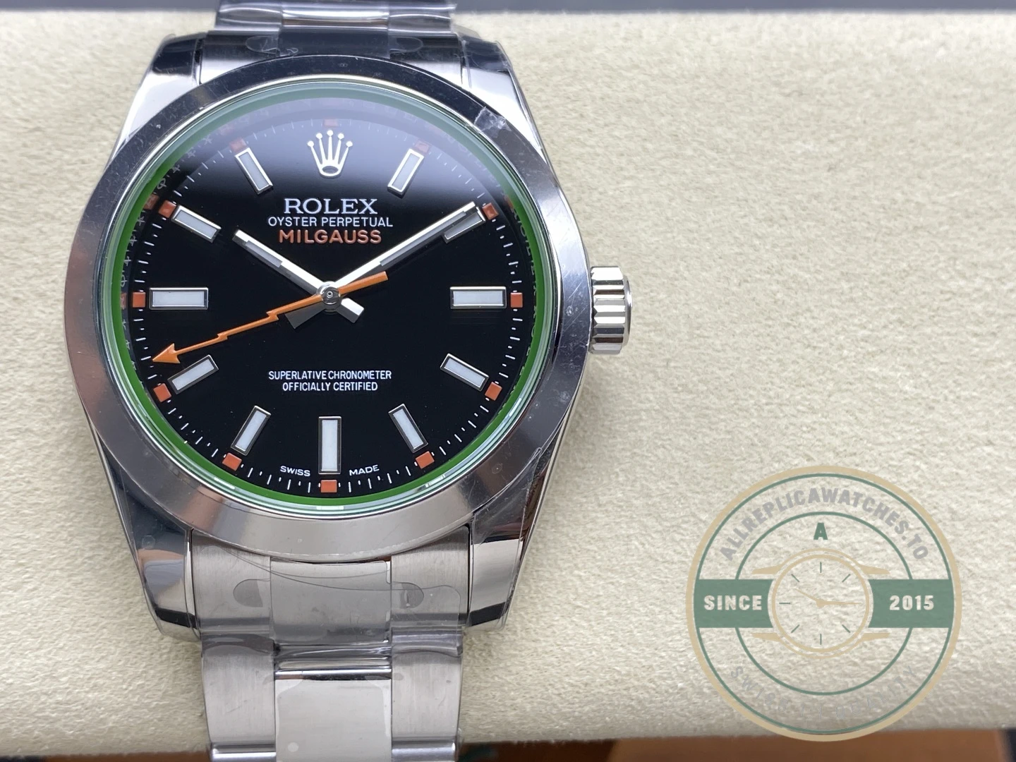 Replica Rolex Milgauss 40mm Black Dial 116400GV - Luxury Replica Watch