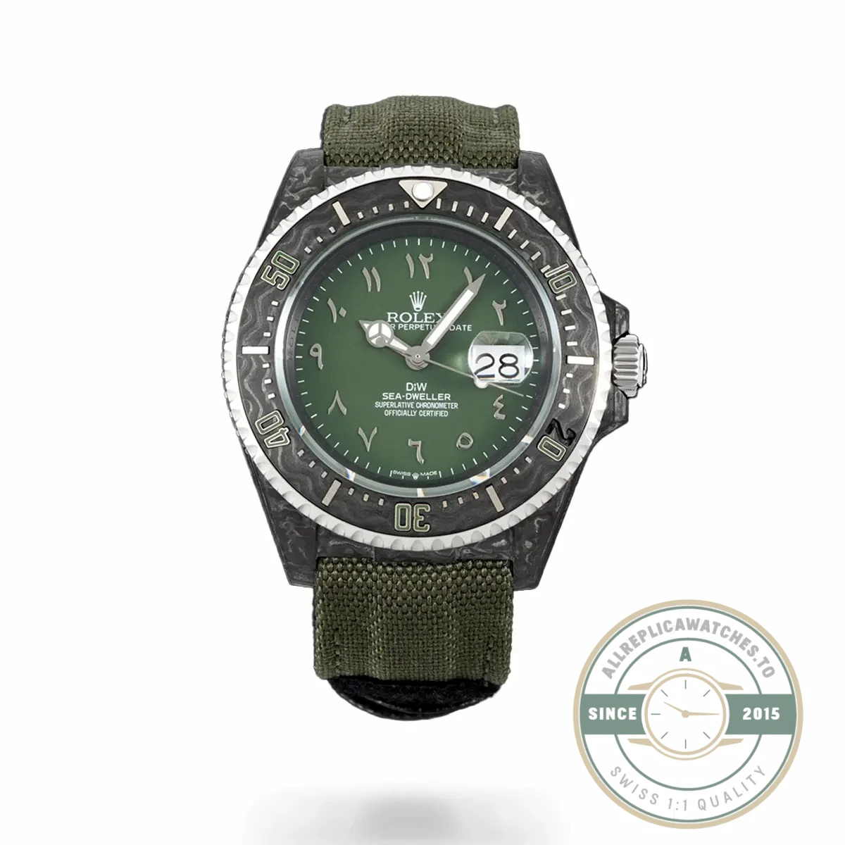 Replica Rolex Sea Dweller Green Dial Hunter Arabic 43mm - Swiss Movement Replica Watch