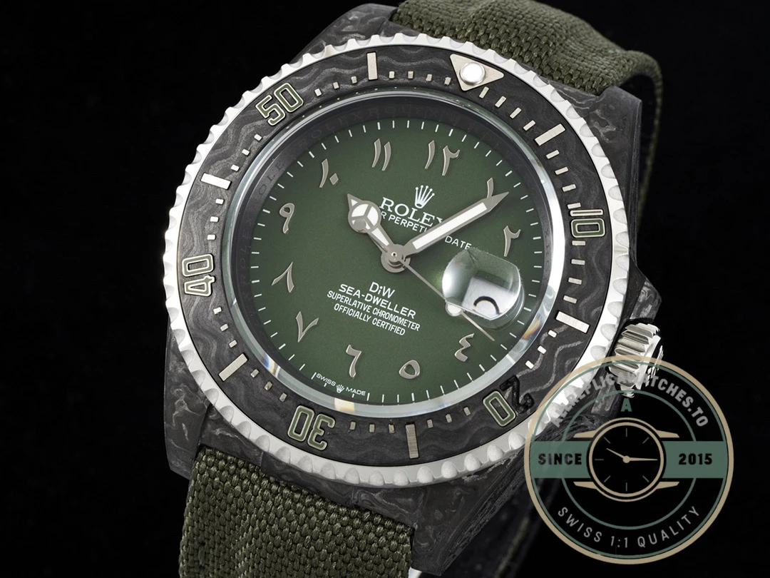 Replica Rolex Sea Dweller Green Dial Hunter Arabic 43mm - Affordable Luxury Replica Timepiece