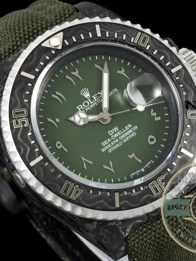 Replica Rolex Sea Dweller Green Dial Hunter Arabic 43mm - Factory Super Clone Watch