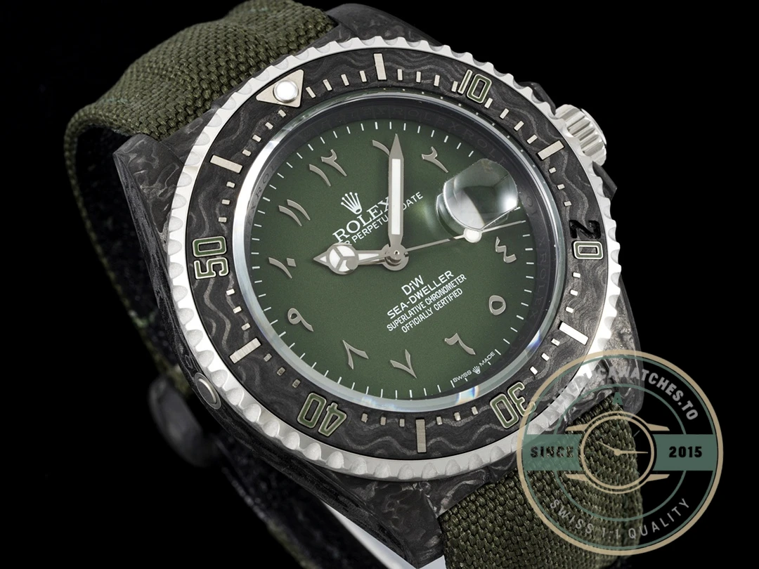 Replica Rolex Sea Dweller Green Dial Hunter Arabic 43mm - Factory Super Clone Watch