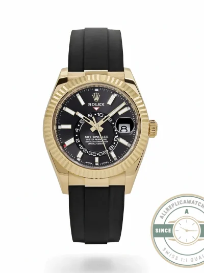 Replica Rolex Sky-Dweller 18K Yellow Gold 336238 Black Dial - Budget Luxury Replica Watch