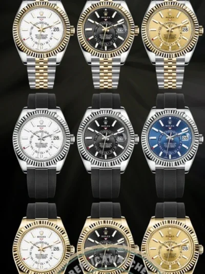Replica Rolex Sky-Dweller 18K Yellow Gold 336238 Black Dial - Affordable Luxury Replica Timepiece