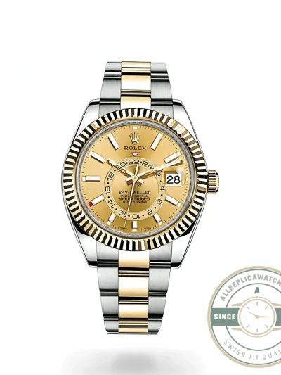 Replica Rolex Sky-Dweller 326933 Bicolor Gold Dial 326933 Oyster - Budget Luxury Replica Watch