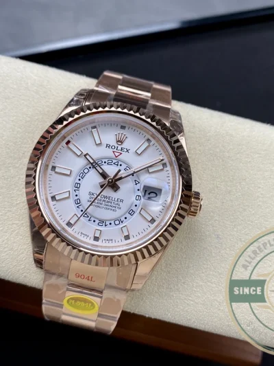 Replica Rolex Sky-Dweller 336935 Everose White Dial 42m - Affordable Luxury Replica Timepiece