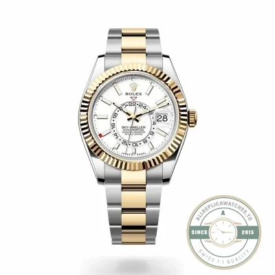 Replica Rolex Sky-Dweller Yellow Gold 326933 42mm Dial - Best Quality Replica Watch