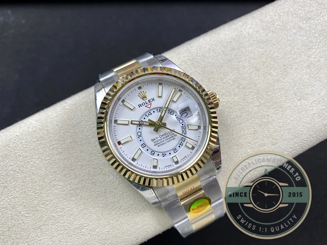 Replica Rolex Sky-Dweller Yellow Gold 326933 42mm Dial - Affordable Super Clone Watch