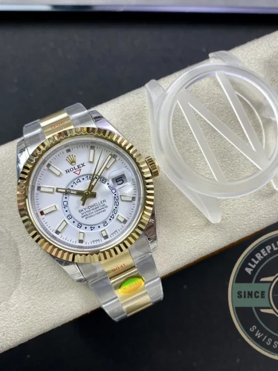 Replica Rolex Sky-Dweller Yellow Gold 326933 42mm Dial - Affordable Super Clone Watch