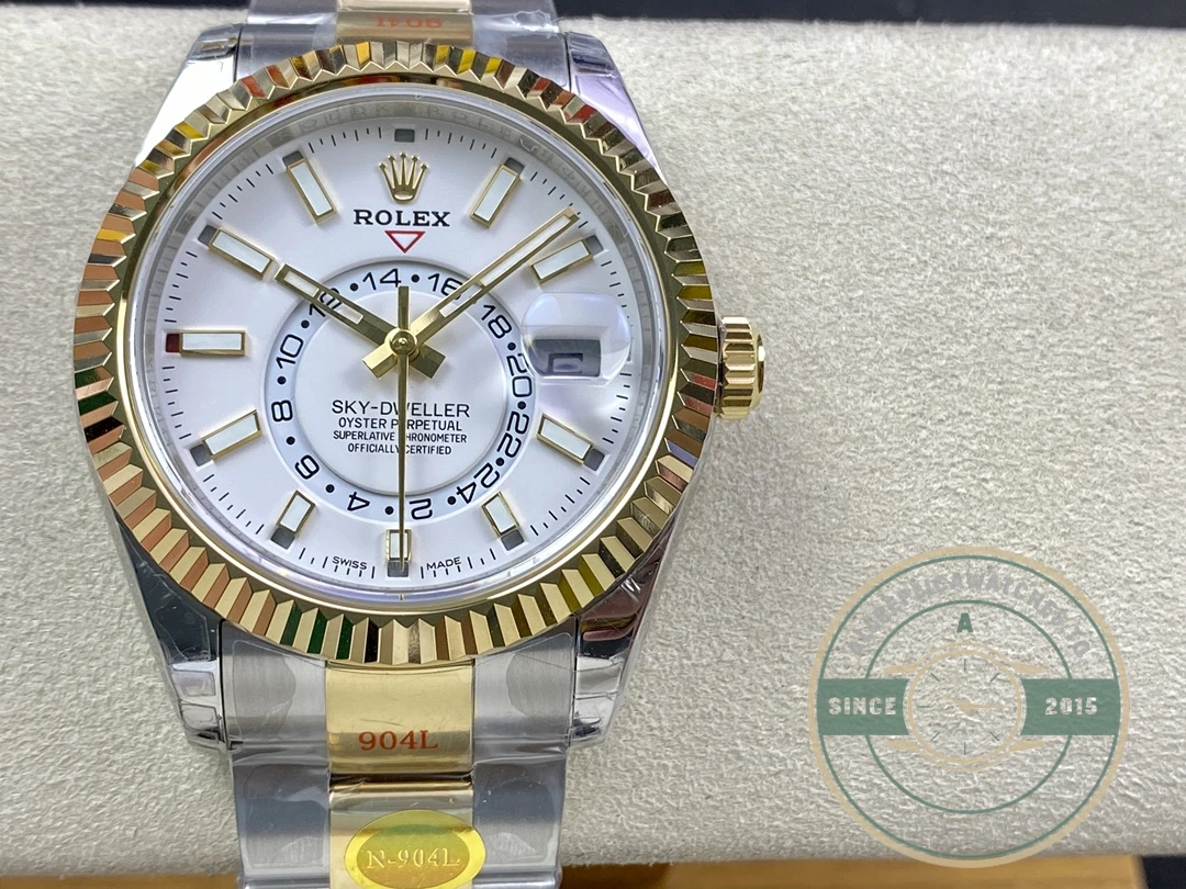 Replica Rolex Sky-Dweller Yellow Gold 326933 42mm Dial - Luxury Replica Watch