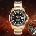 Replica Rolex Submariner 40 mm Yellow Gold 116618LN Black Dial - Premium Super Clone Watch