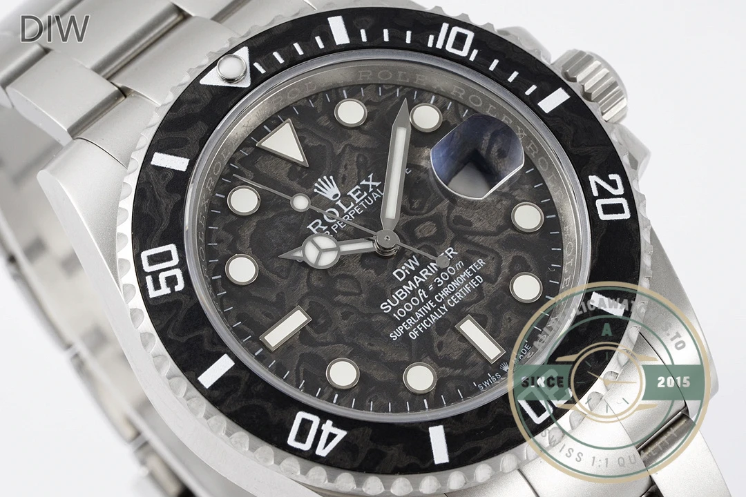 Replica ROLEX SUBMARINER LONGOBARDA 16610AR Carbon - Factory Super Clone Watch