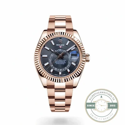 Replica Sky-Dweller 42 mm Everose gold 326935 Black Dial 42mm - 1:1 Swiss Replica Watch