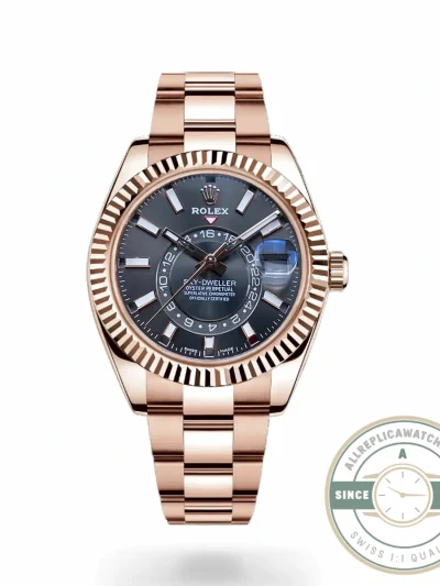 Replica Sky-Dweller 42 mm Everose gold 326935 Black Dial 42mm - 1:1 Swiss Replica Watch