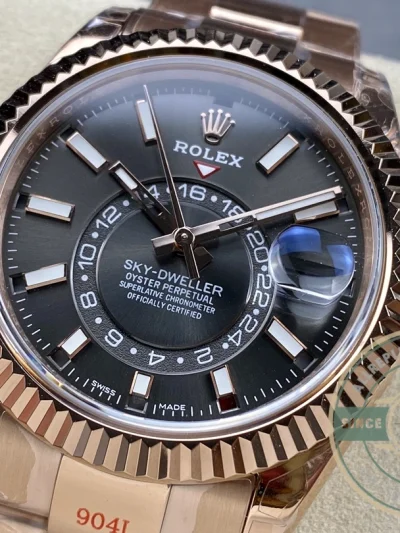 Replica Sky-Dweller 42 mm Everose gold 326935 Black Dial 42mm - 1:1 Swiss Replica Watch