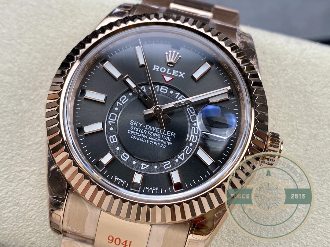 Replica Sky-Dweller 42 mm Everose gold 326935 Black Dial 42mm - 1:1 Swiss Replica Watch