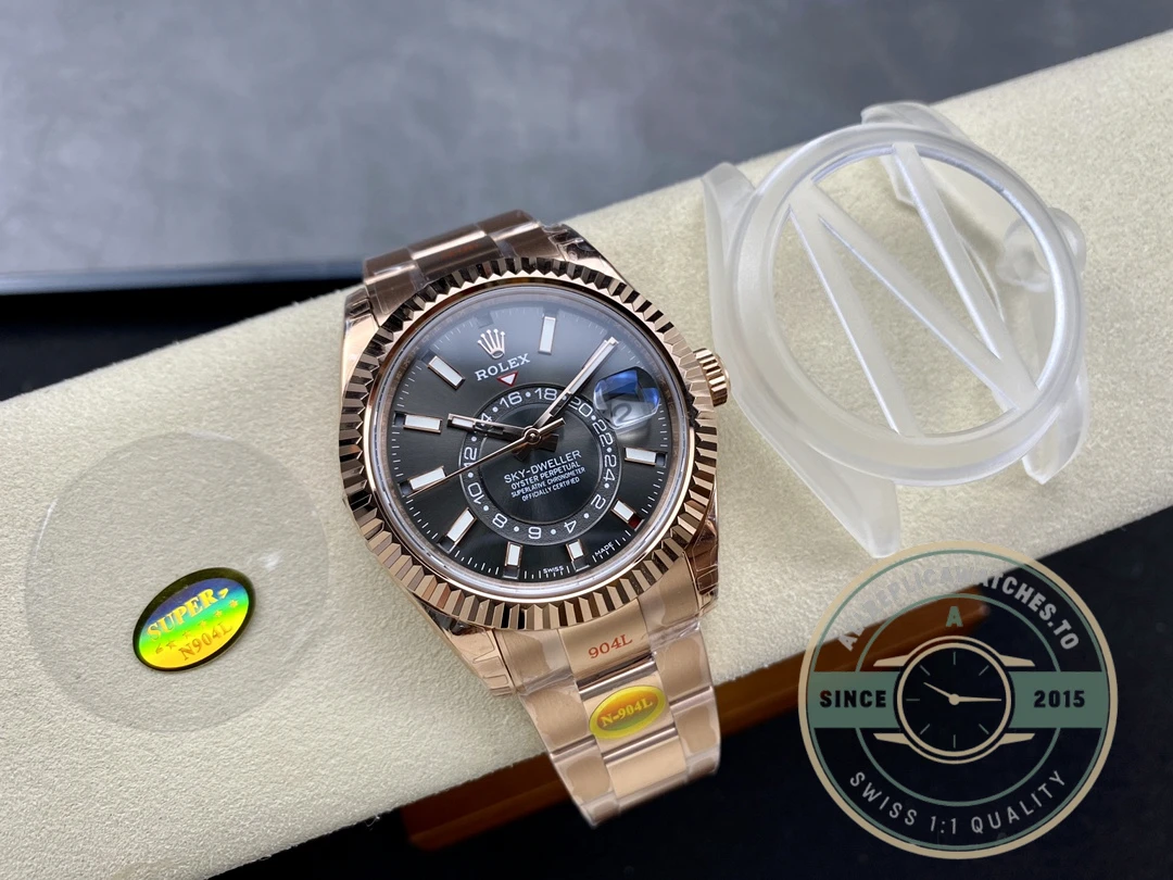 Replica Sky-Dweller 42 mm Everose gold 326935 Black Dial 42mm - Luxury Replica Watch