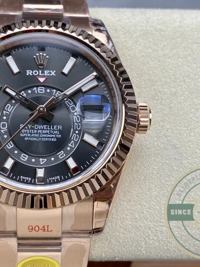 Replica Sky-Dweller 42 mm Everose gold 326935 Black Dial 42mm - Top-Tier Swiss Replica Watch