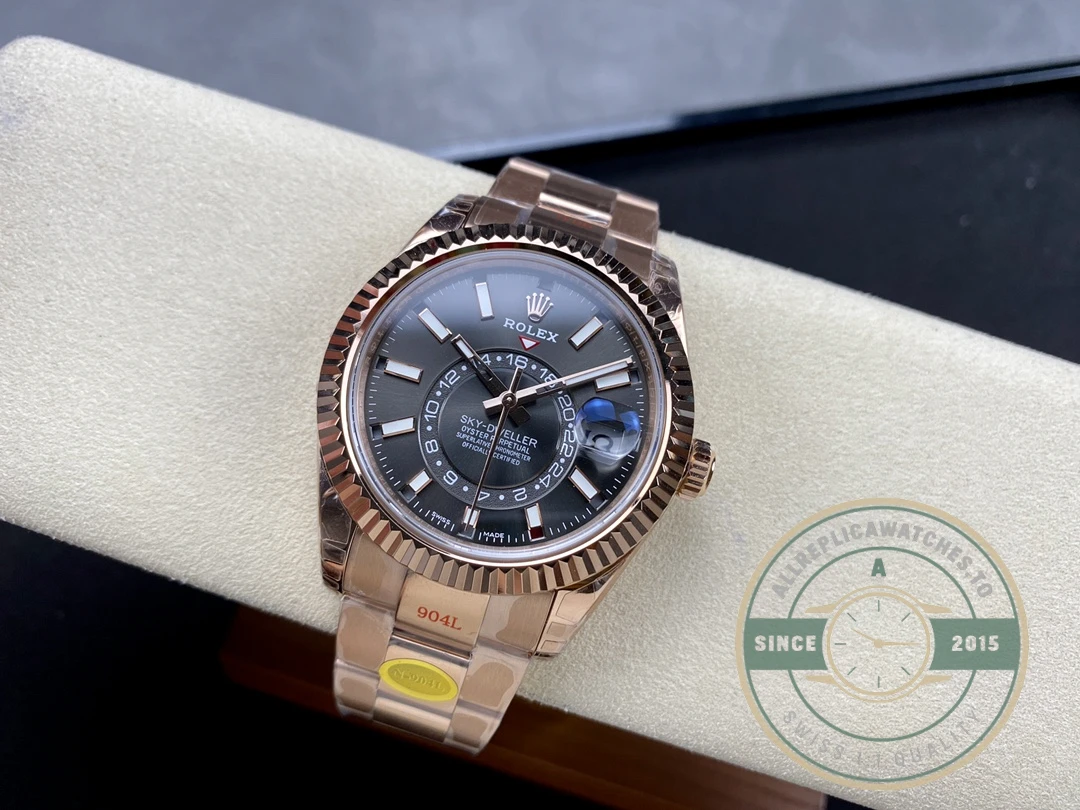 Replica Sky-Dweller 42 mm Everose gold 326935 Black Dial 42mm - Budget Luxury Replica Watch