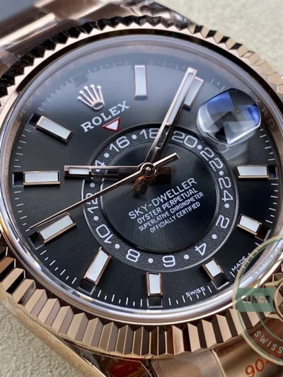 Replica Sky-Dweller 42 mm Everose gold 326935 Black Dial 42mm - Premium Super Clone Watch