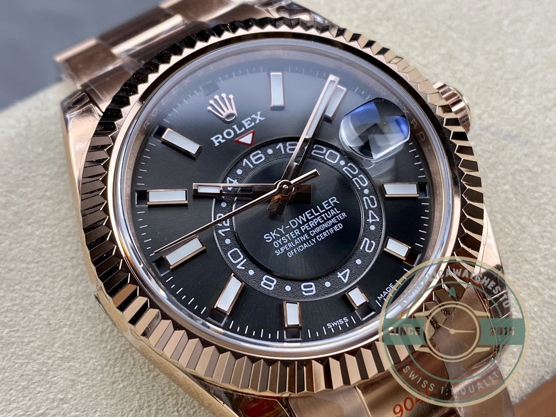 Replica Sky-Dweller 42 mm Everose gold 326935 Black Dial 42mm - Premium Super Clone Watch