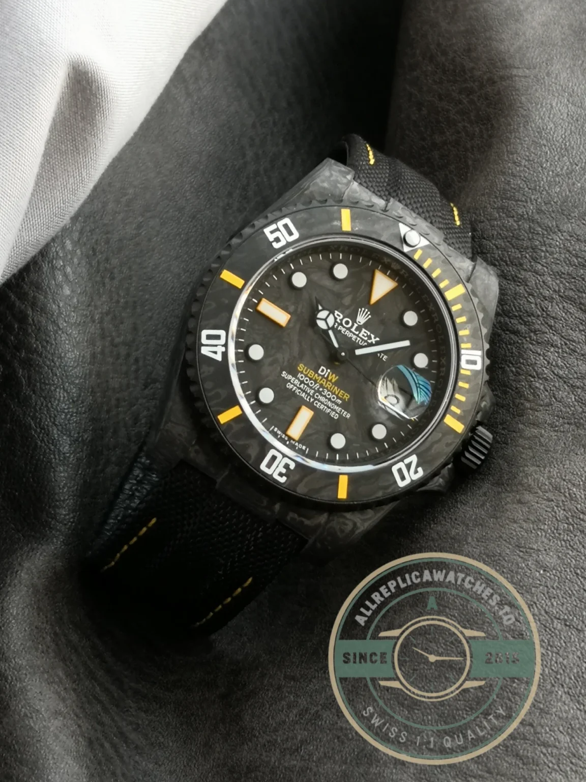 Replica Submariner Carbon Black Nylon Strap VS3135 - Budget Luxury Replica Watch
